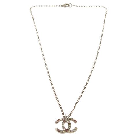 chanel silver necklace logo|chanel necklace online store.